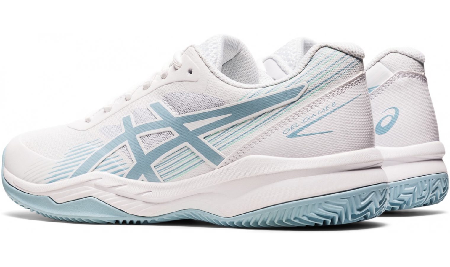 Womens tennis shoes Asics GEL-GAME 8 CLAY/OC W white | AD Sport.store