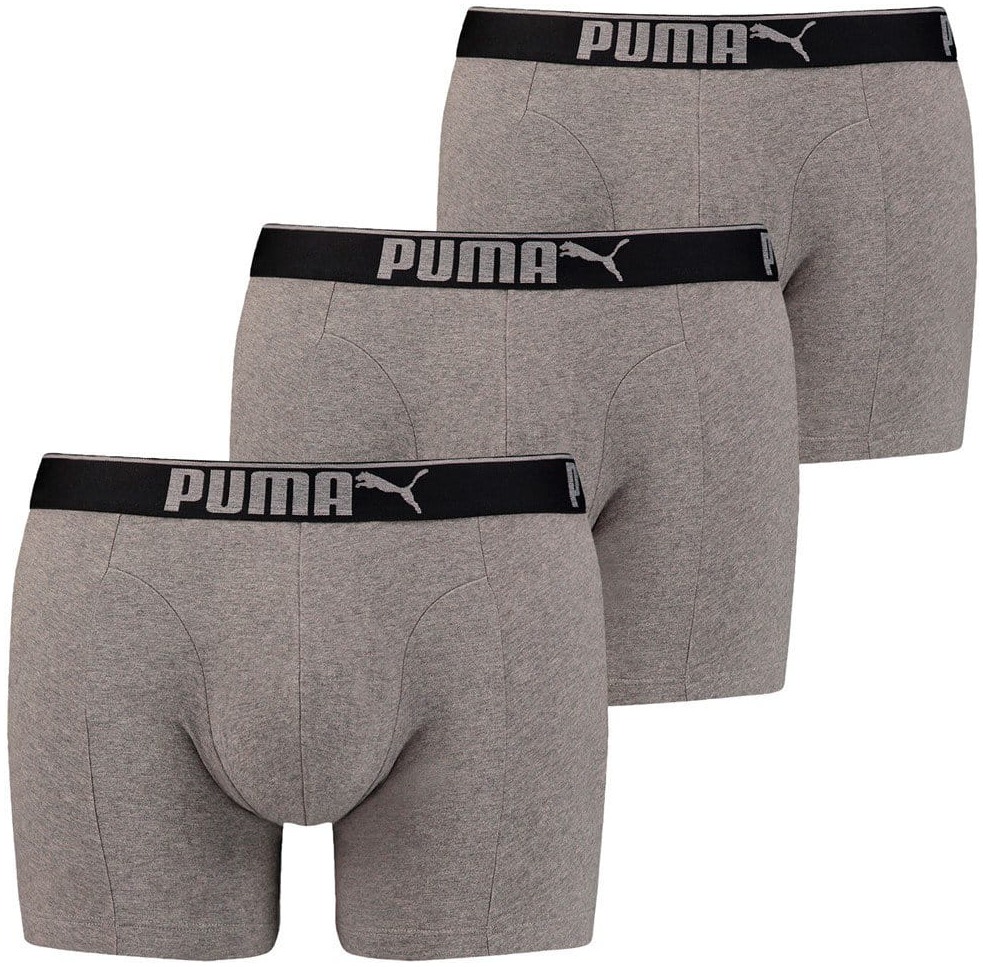 Mens boxers Puma LIFESTYLE SUEDED COTTON BOXER 3P BOX grey